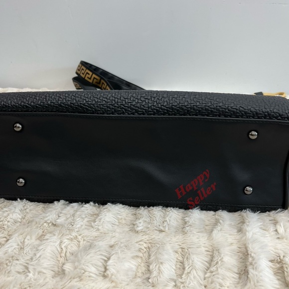 Versace Tote Bag Holdall Weekender Black Metallic Gold Medusa Handbag RARE NEW - Picture 3 of 8